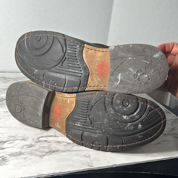 Men’s Harley-Davidson brown leather ankle zip on boots VIBRAM soles SZ 10.5 - Picture 6 of 10